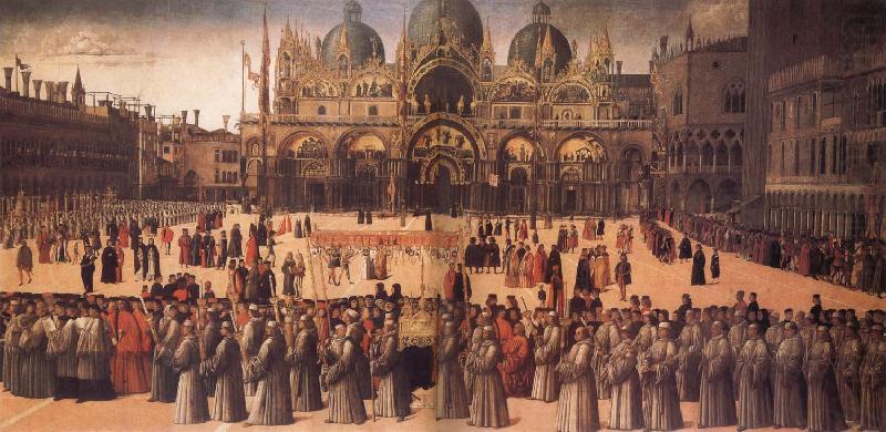 Gentile Bellini Procession in St Mark's Square china oil painting image